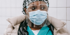 Health care worker in mask